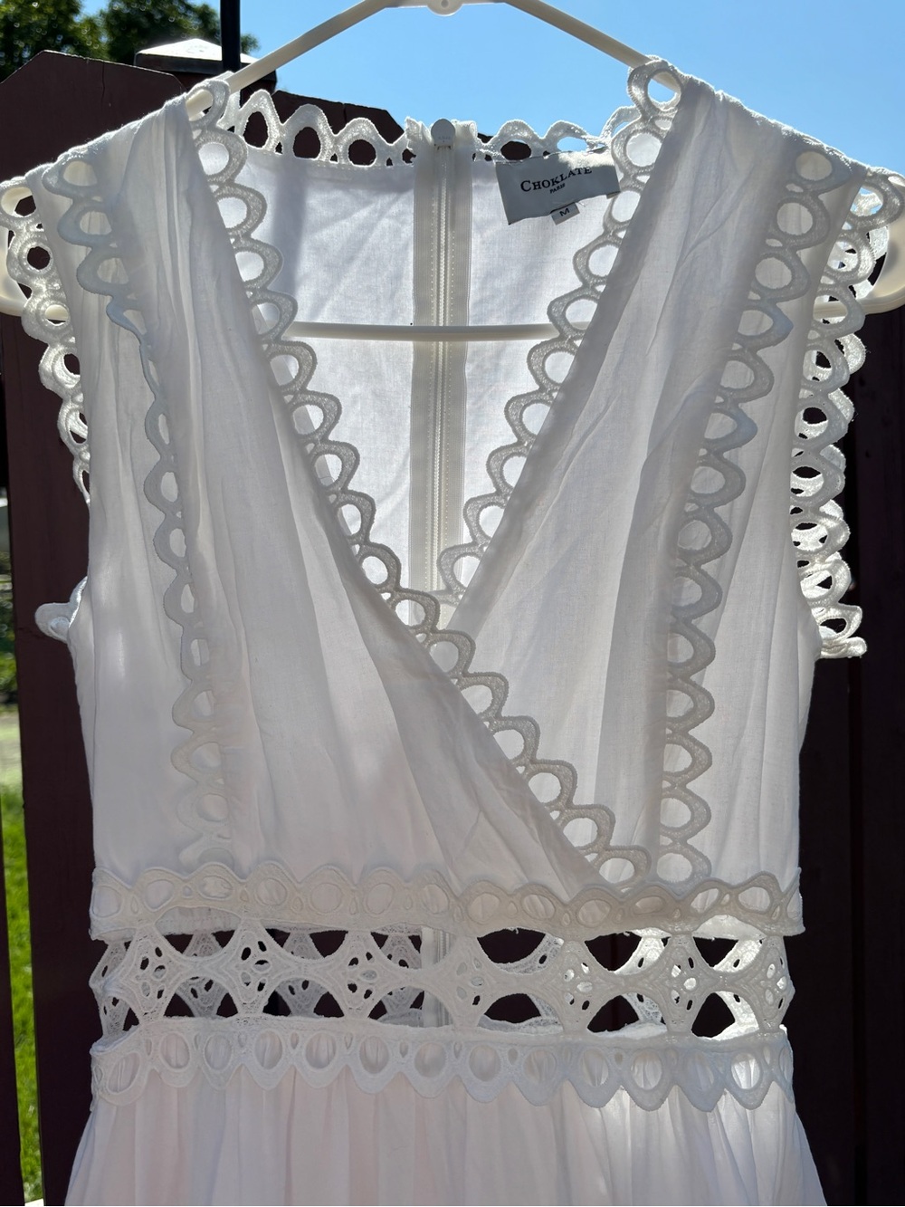Choklate Paris Ellie long dress in openwork cotton - Picture 4 of 11